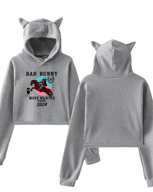 Bad Bunny Cropped Hoodie #3