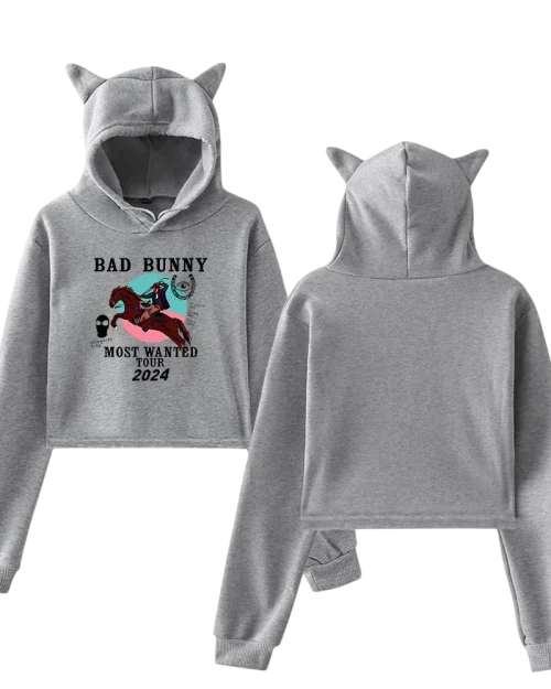 Bad Bunny Cropped Hoodie #3