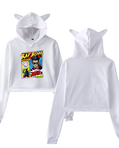 Bad Bunny Cropped Hoodie #1