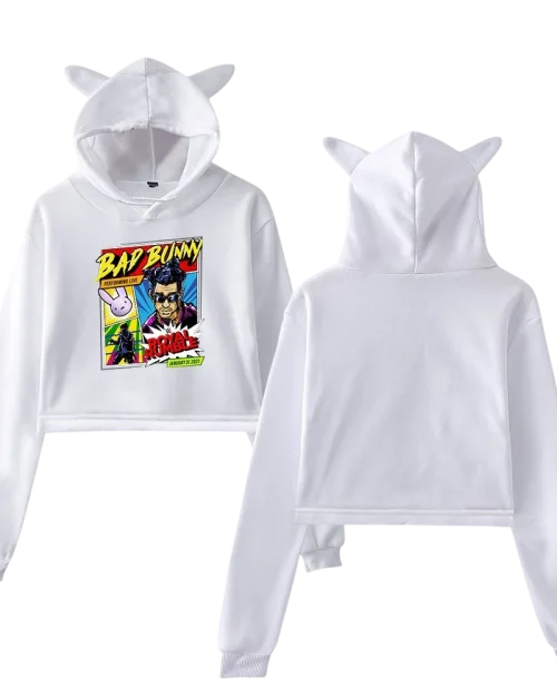 Bad Bunny Cropped Hoodie #1