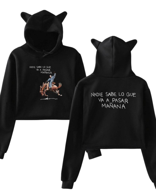 Bad Bunny Cropped Hoodie #4