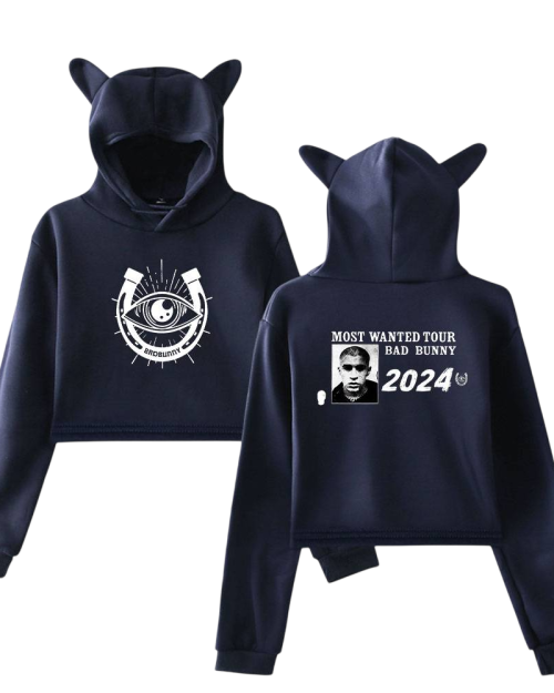 Bad Bunny Cropped Hoodie #2